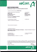 SANOS Eco Certificate 2014